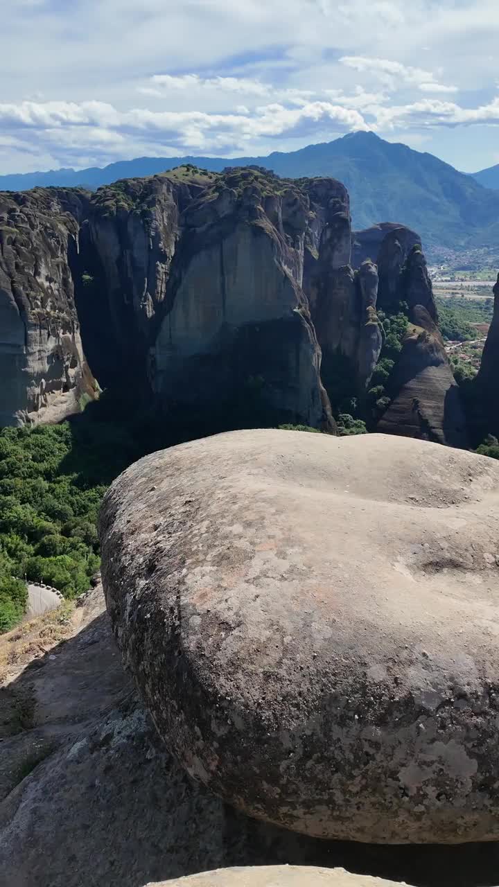 希腊色萨利，迈泰奥拉修道院全景视频素材