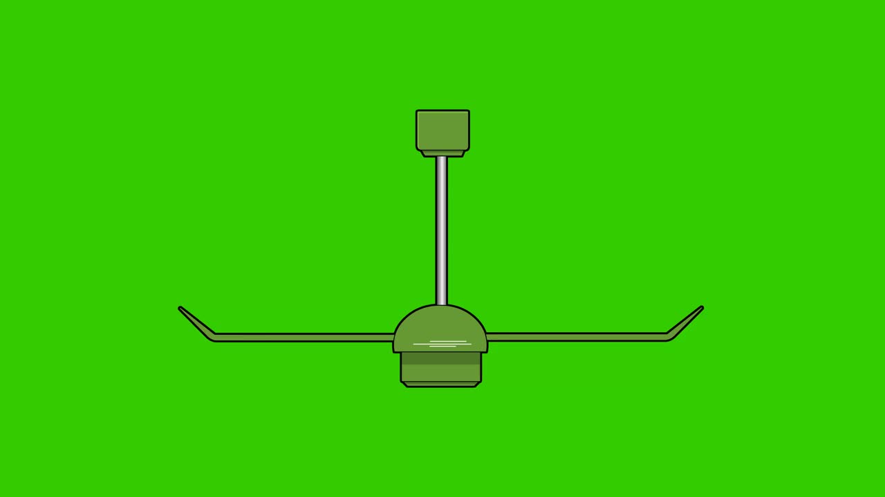 动画古董吊扇视频素材