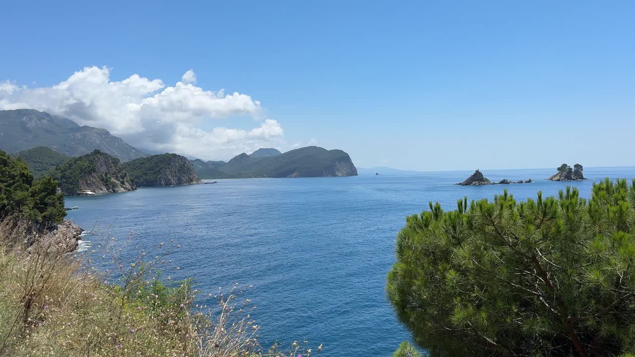 夏季黑山的亚得里亚海视频素材