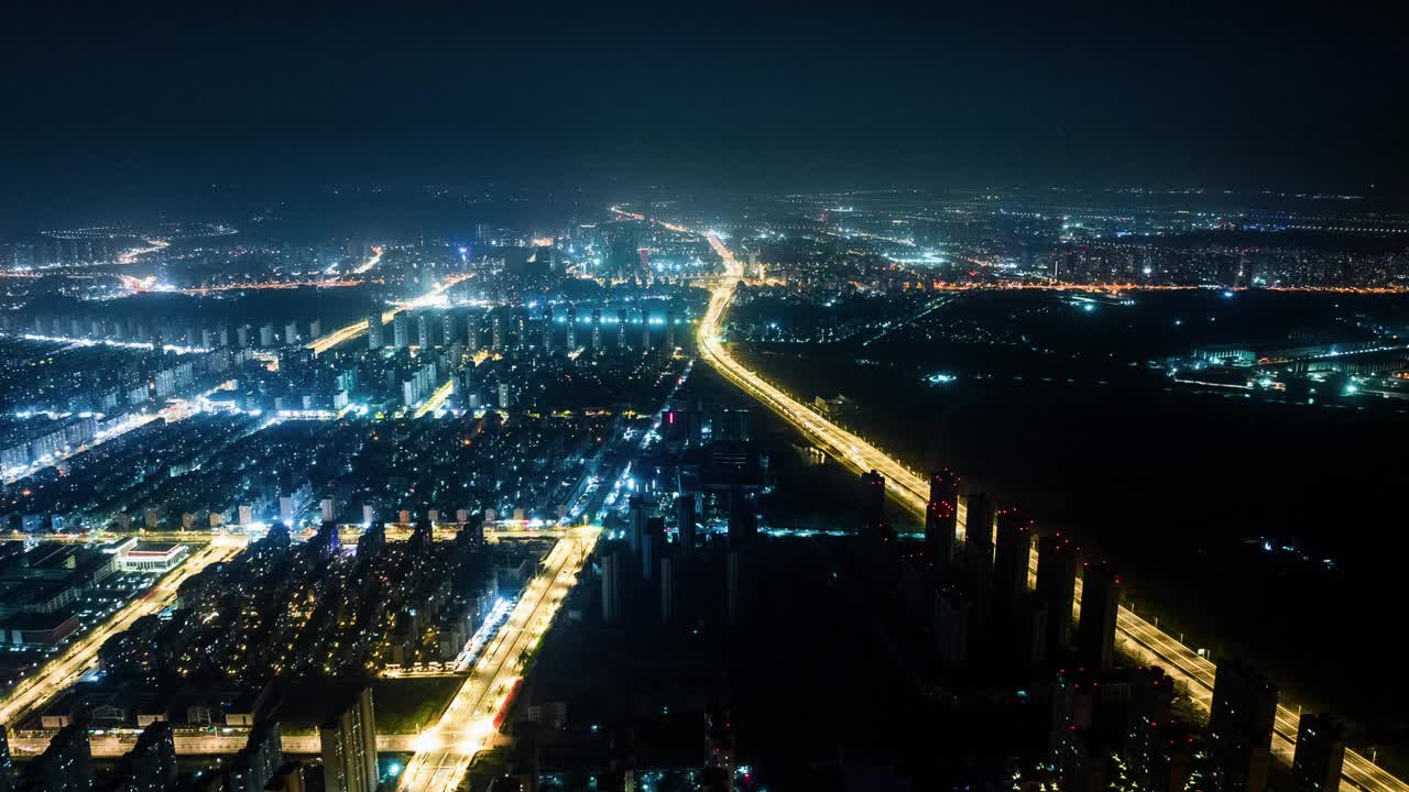 智能互联城市天际线。未来网络概念，城市科技视频下载