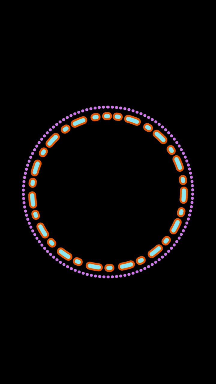 圆形框架上的光轨迹循环动画背景。视频下载