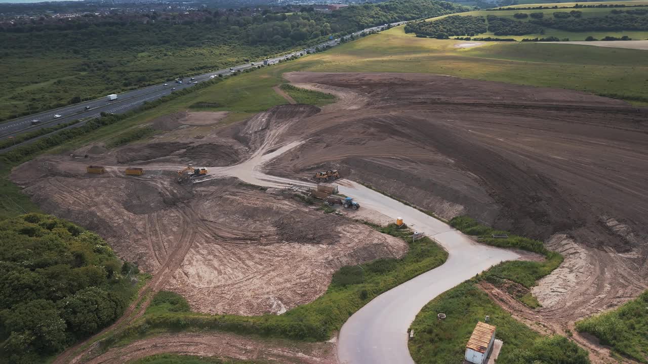 建筑工地、建筑基础设施的天线视频下载