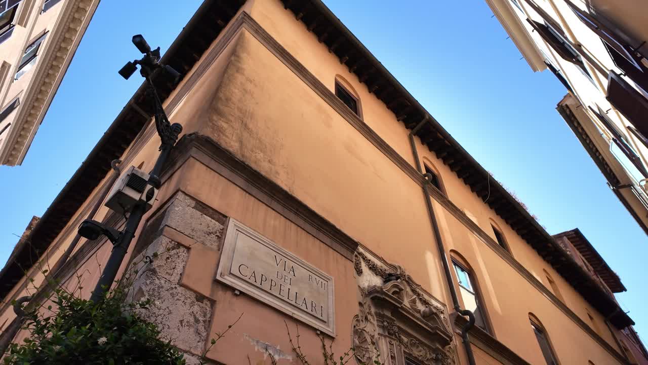 罗马的Via dei Cappellari标志视频下载