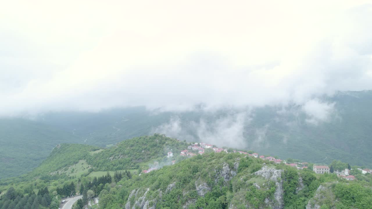 无人机拍摄的山村，希腊视频下载