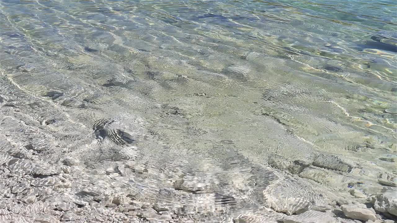 石头掉进清水-慢动作镜头。视频下载