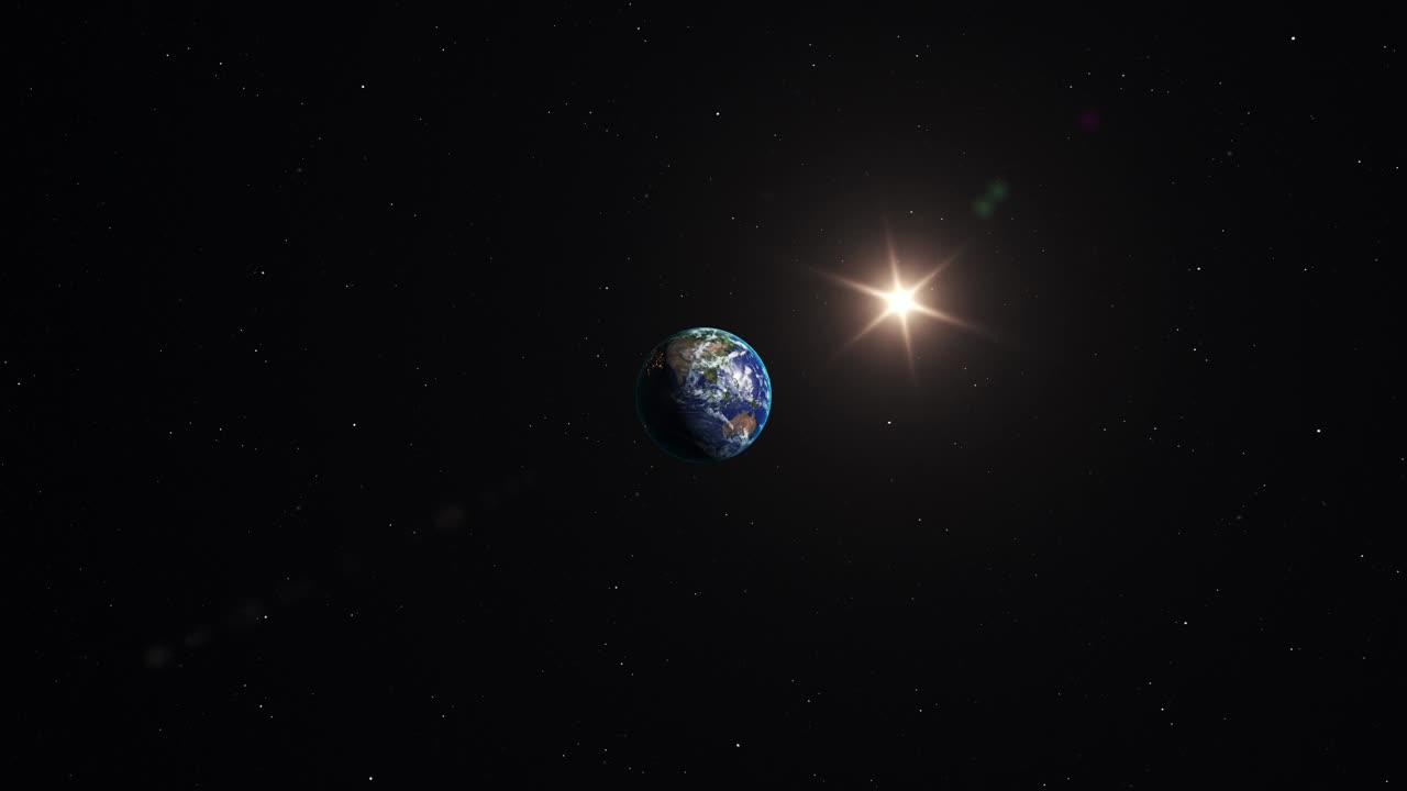 小行星在太空中接近地球视频下载