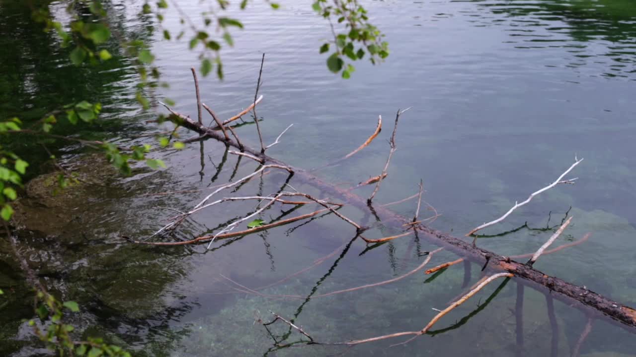 在阿尔卑斯山巴伐利亚山麓的湖泊与山脉的背景视频素材