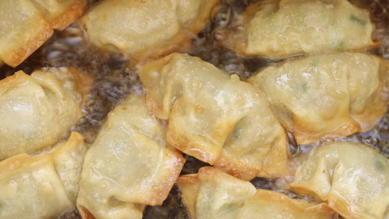 油煎饺子，日本食品视频下载