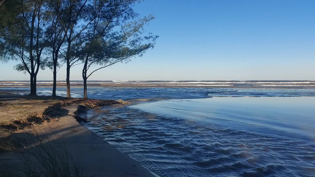 冬天大海的景色视频素材