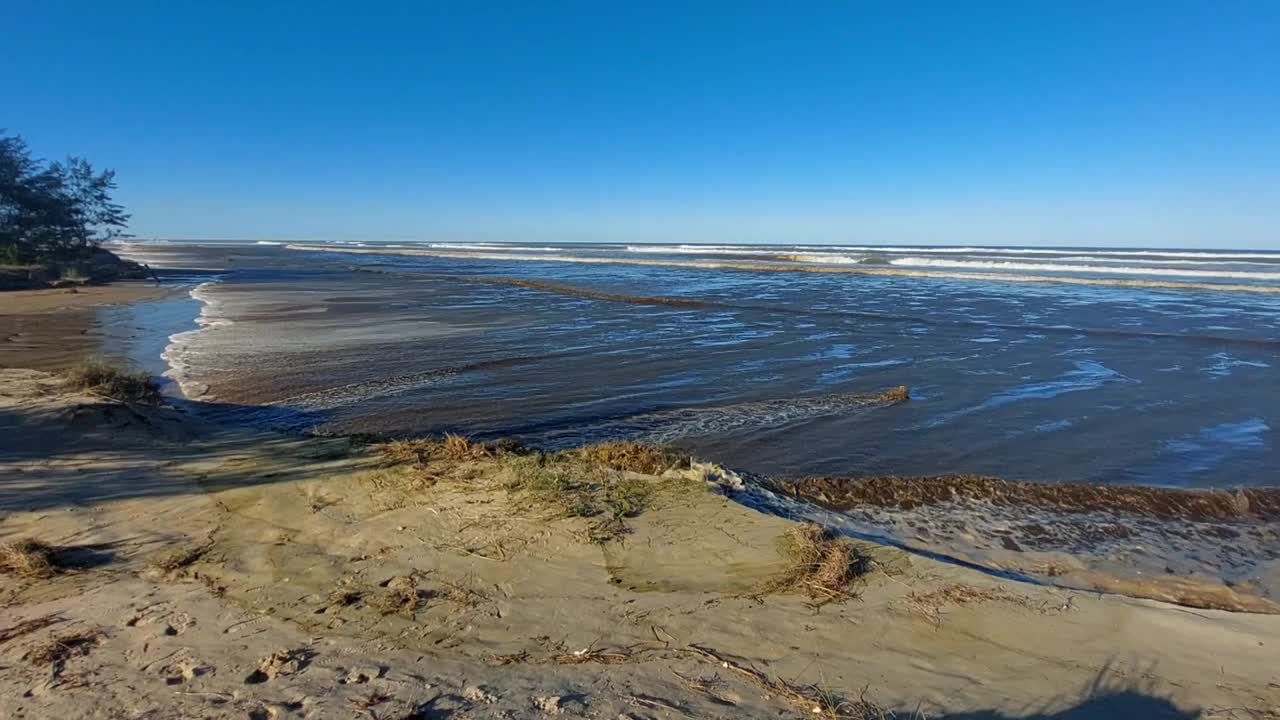 冬天大海的景色视频素材