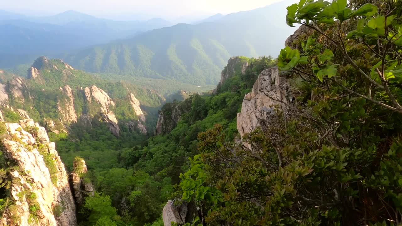 江原道、雪岳山、西丰陵山和自然风光/韩国视频素材