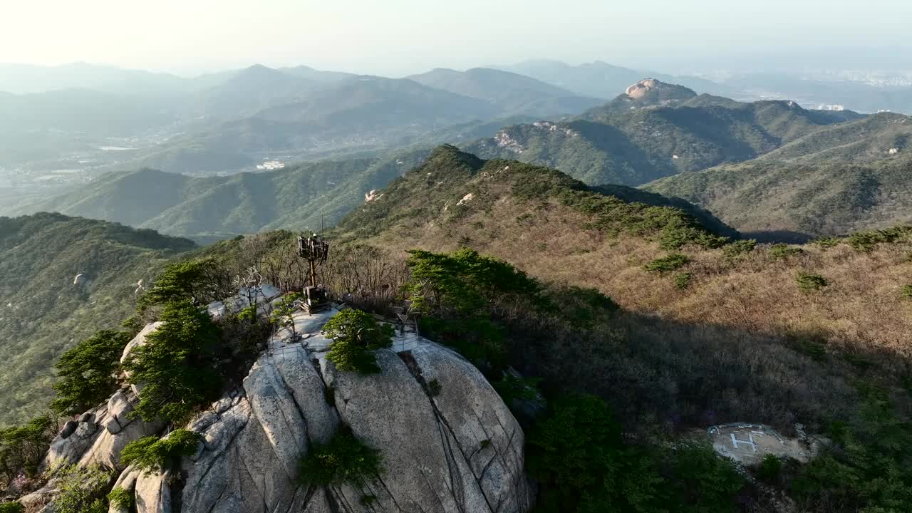 北汉山、五峰和自然风光/韩国视频素材