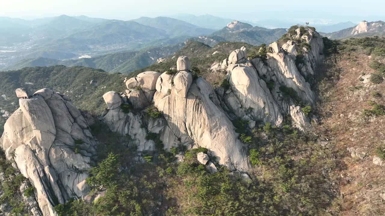 北汉山、五峰和自然风光/韩国视频素材