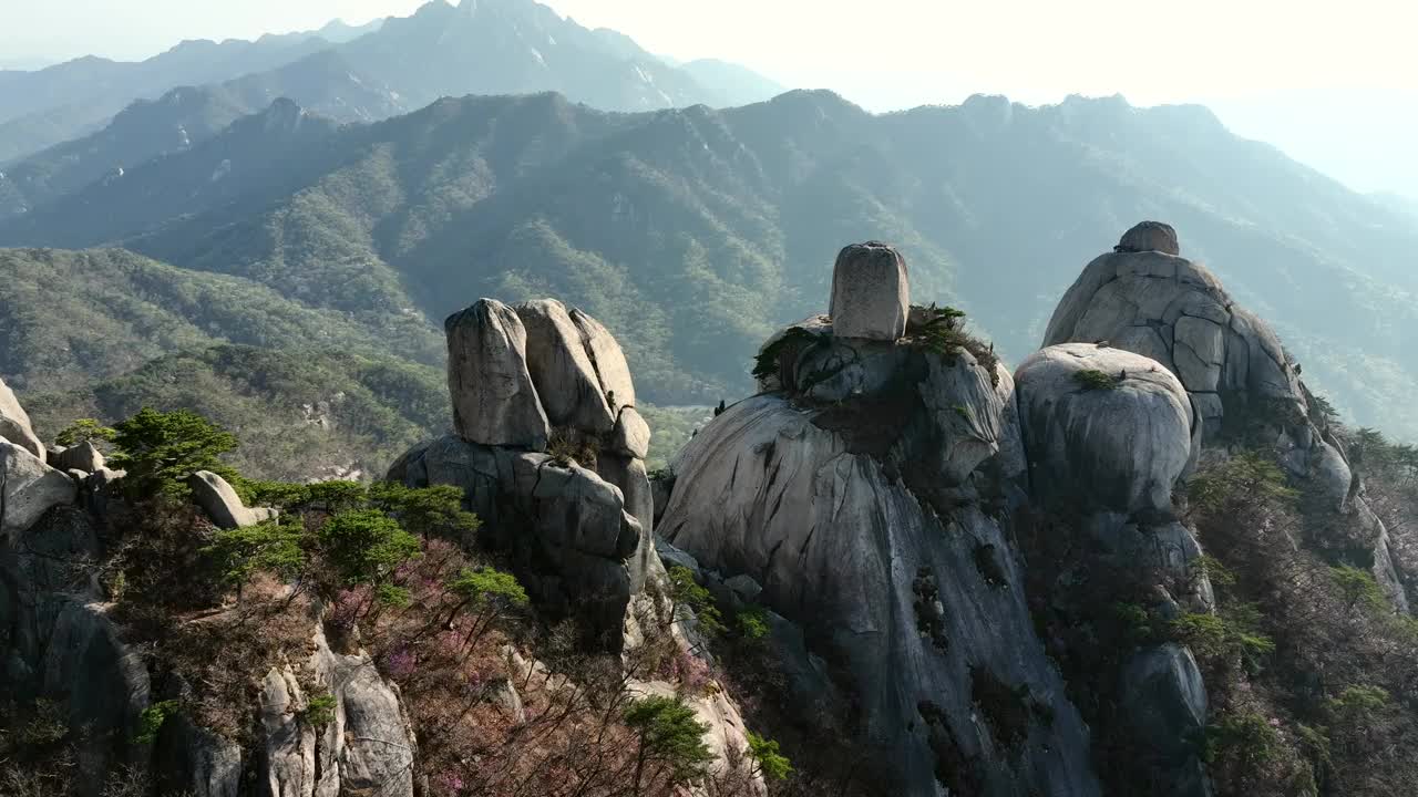 北汉山、五峰和自然风光/韩国视频素材