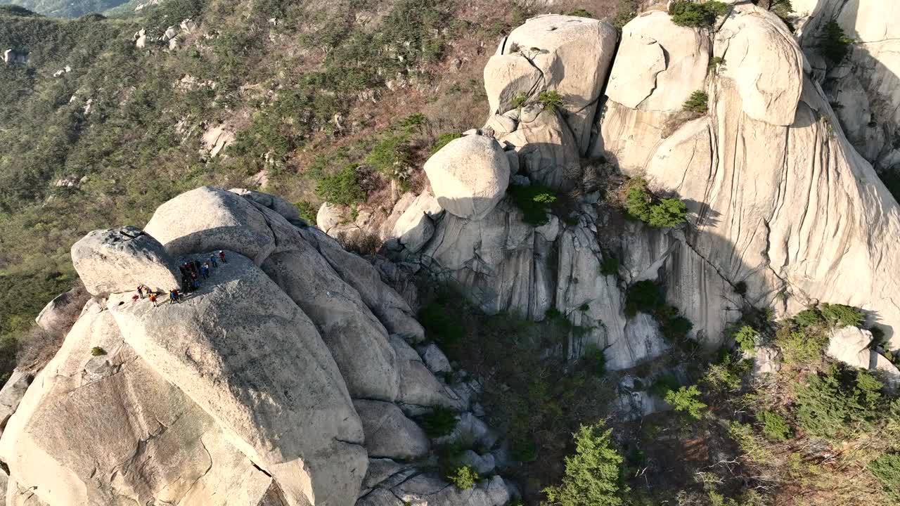 北汉山、五峰和自然风光/韩国视频素材