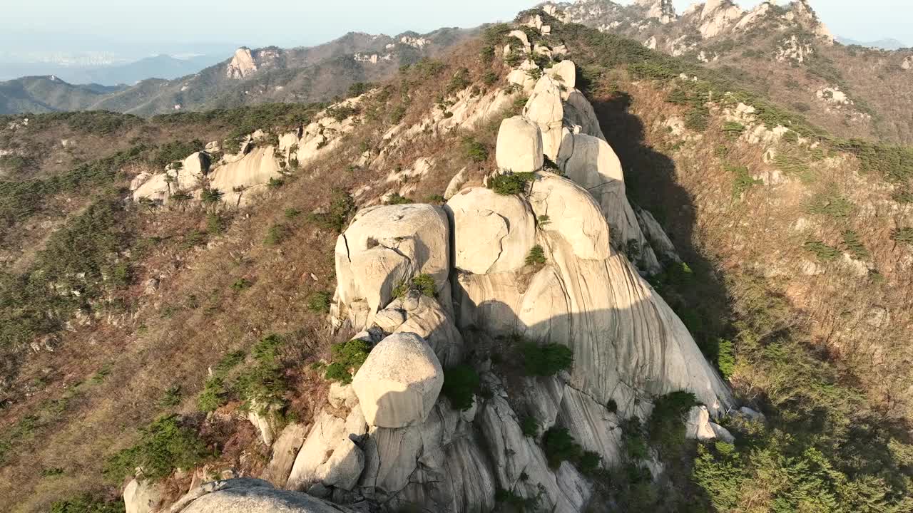 北汉山、五峰和自然风光/韩国视频素材