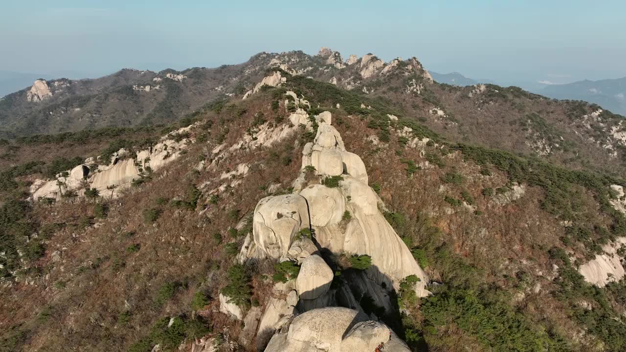 北汉山、五峰和自然风光/韩国视频素材