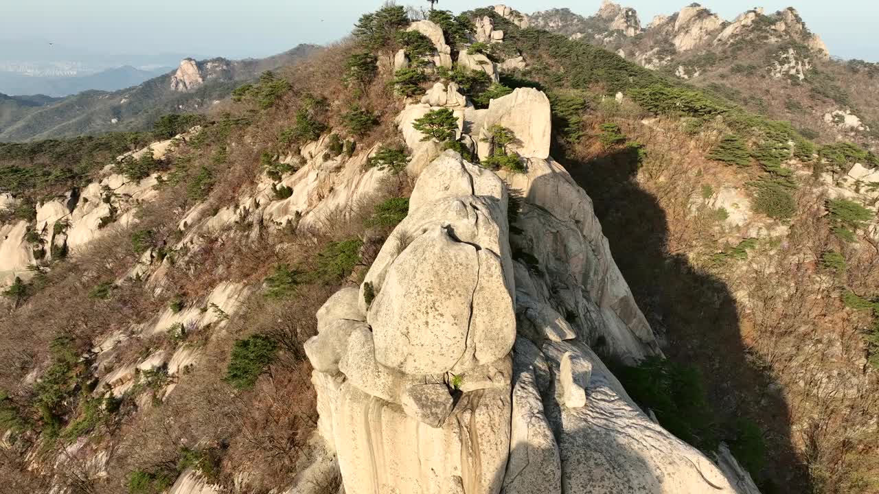 北汉山、五峰和自然风光/韩国视频素材