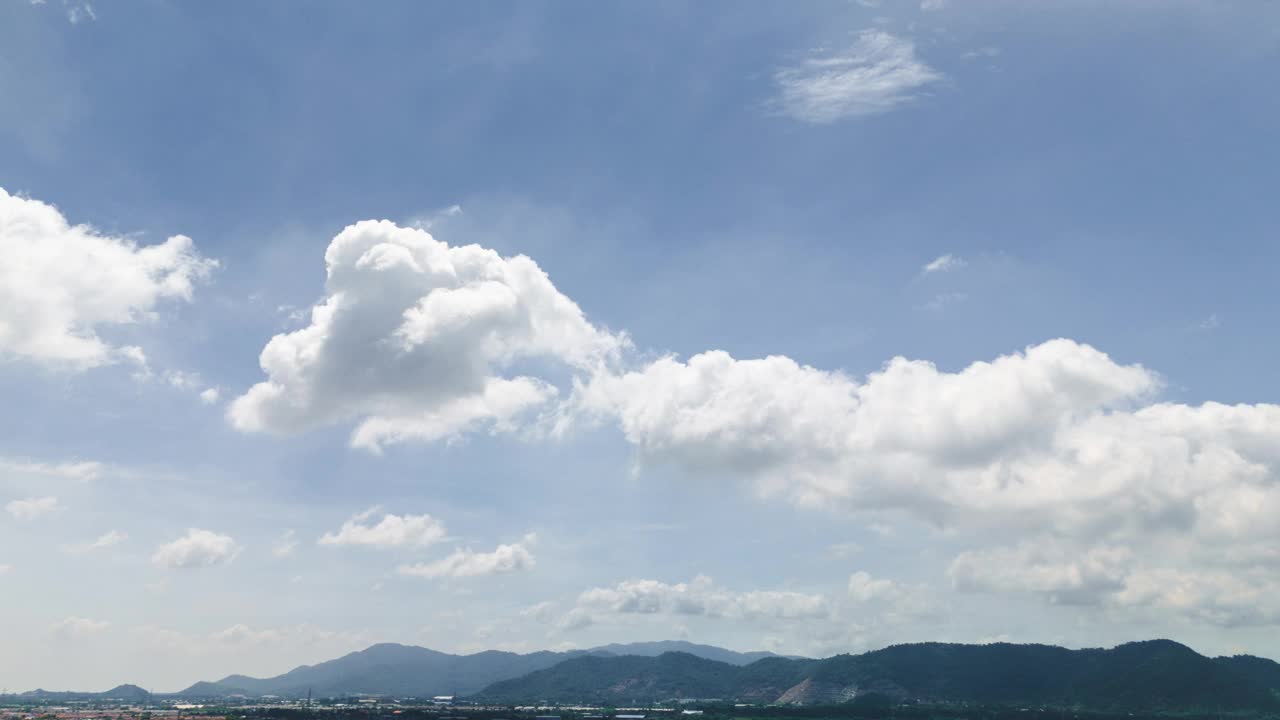 湛蓝的天空背景，云与背景，蓝天背景与小云。蓝天上的白云。视频素材