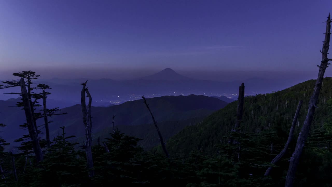 夏天从国武山看日出的富士山视频下载