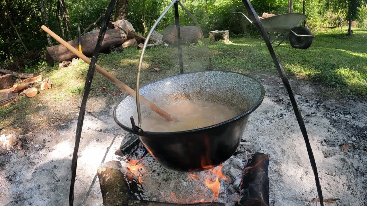 在营火上准备炖肉视频下载