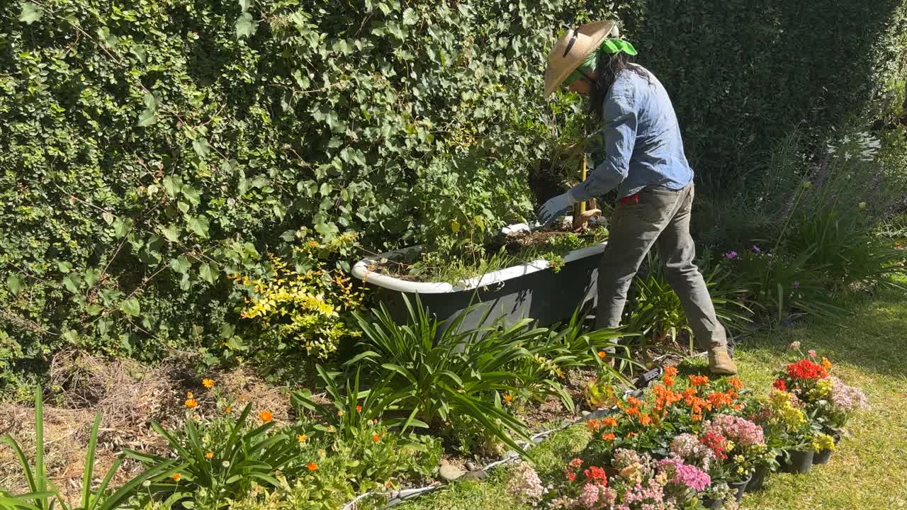 在花园里种植视频素材