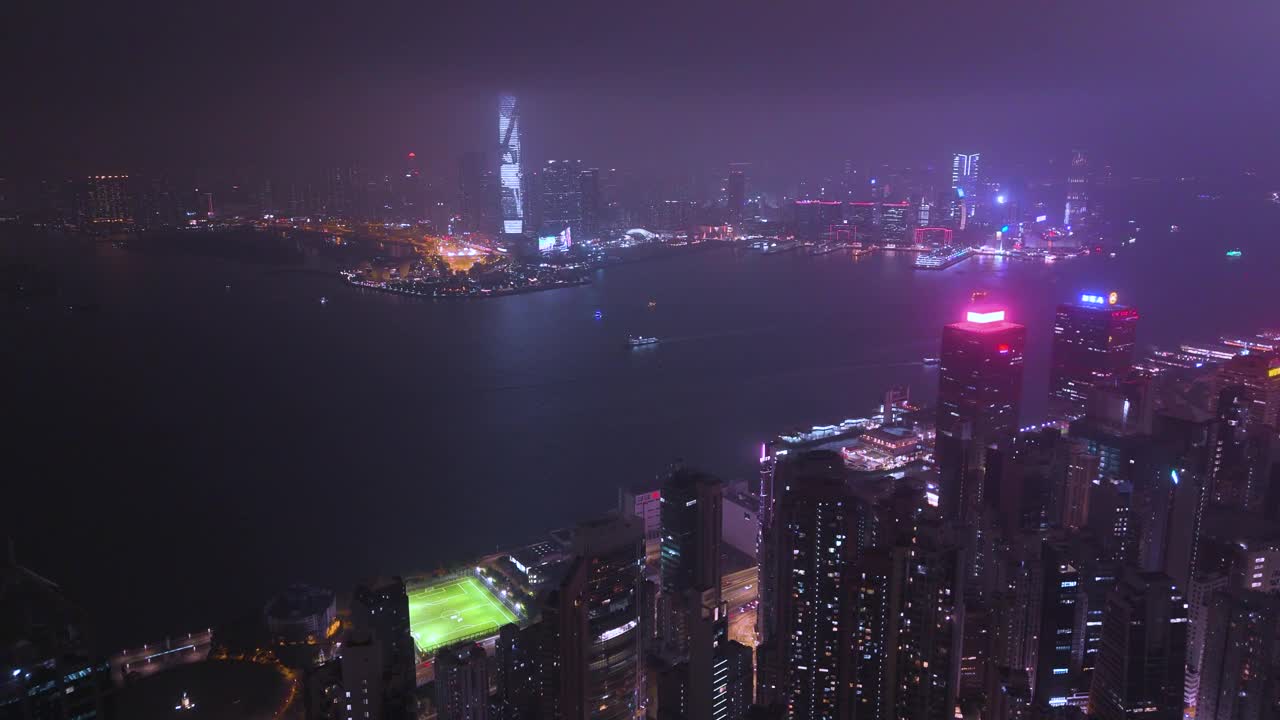 香港城市夜景鸟瞰图视频素材