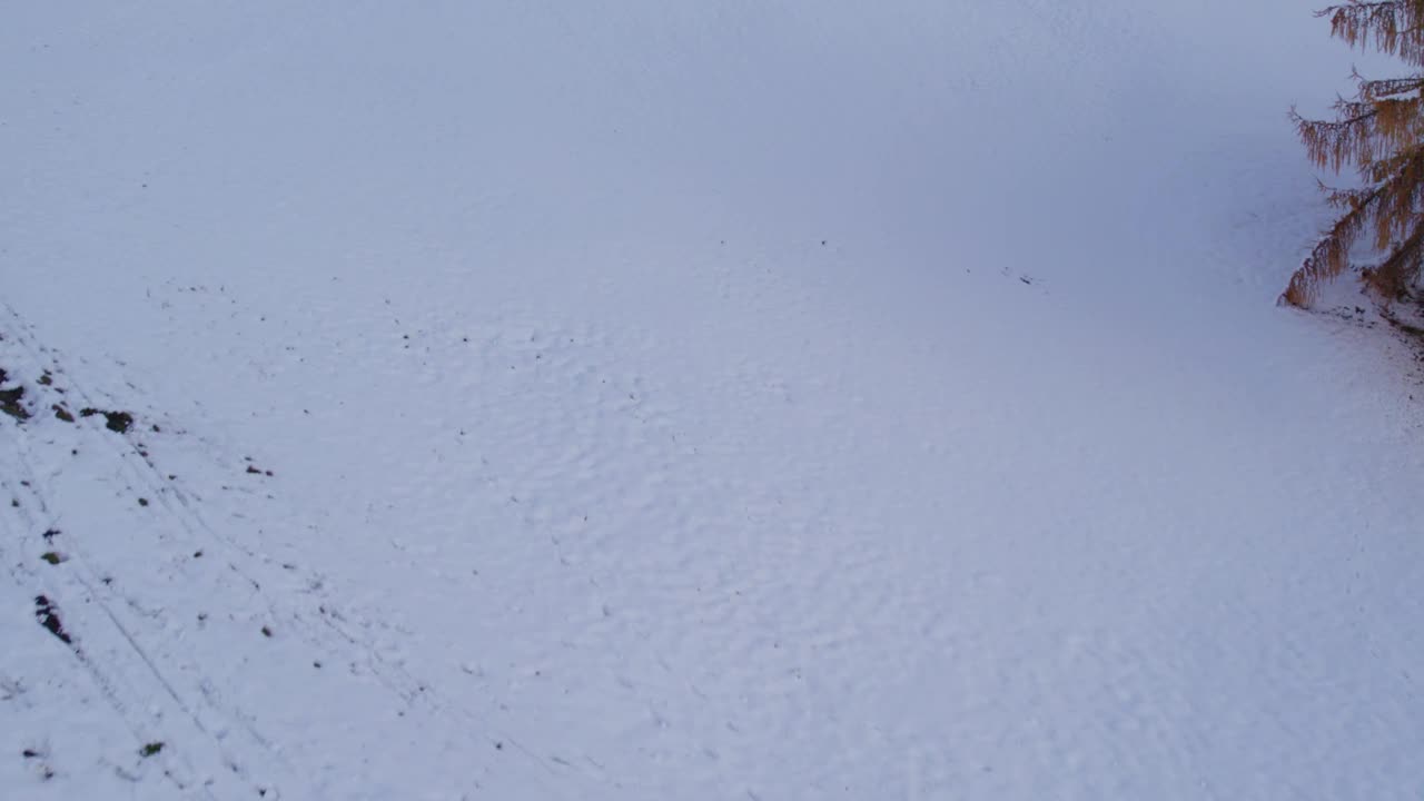 鸟瞰雪山和教堂，意大利。视频素材