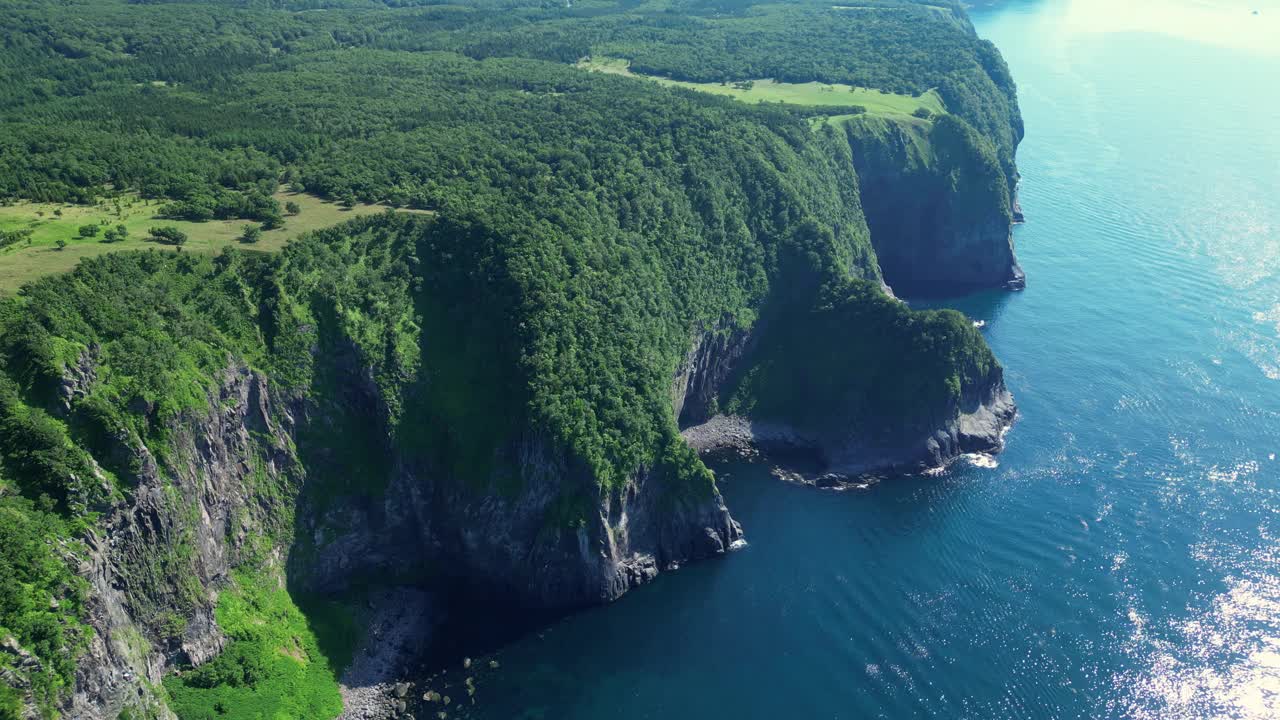 戏剧性的知子半岛海岸线在日本视频素材