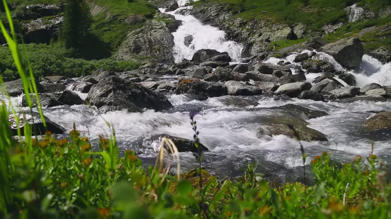 流经岩石的山溪视频下载