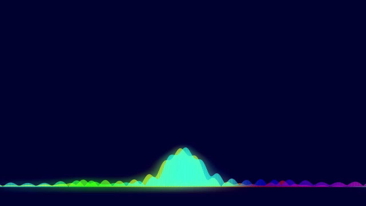 4k抽象音乐声波或音频波从孤立的黑色背景。线数字极简语音和符号技术。视频下载