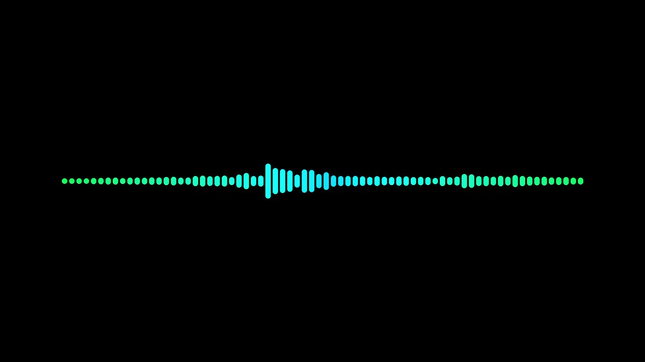 4k抽象音乐声波或音频波从孤立的黑色背景。线数字极简语音和符号技术。视频下载