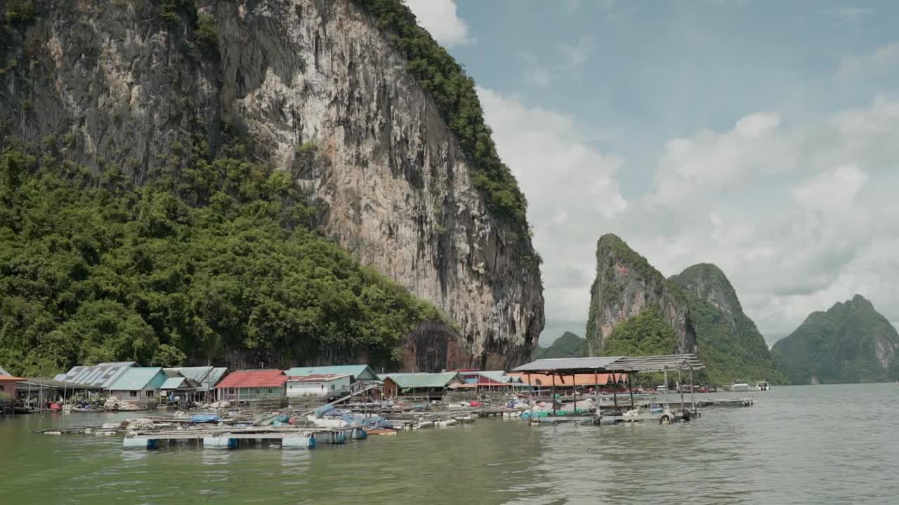 钓鱼岛生活观与船浮屋钓鱼日时间泰国班宜视频素材