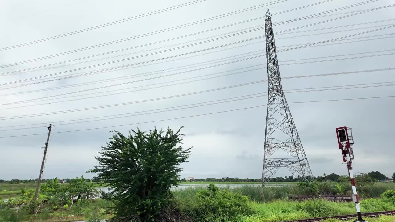 电缆电力工业铁塔工程电线杆能源电压线路电力钢天空背景电压金属电线高空输电设备危险结构电线配电电缆施工视频下载