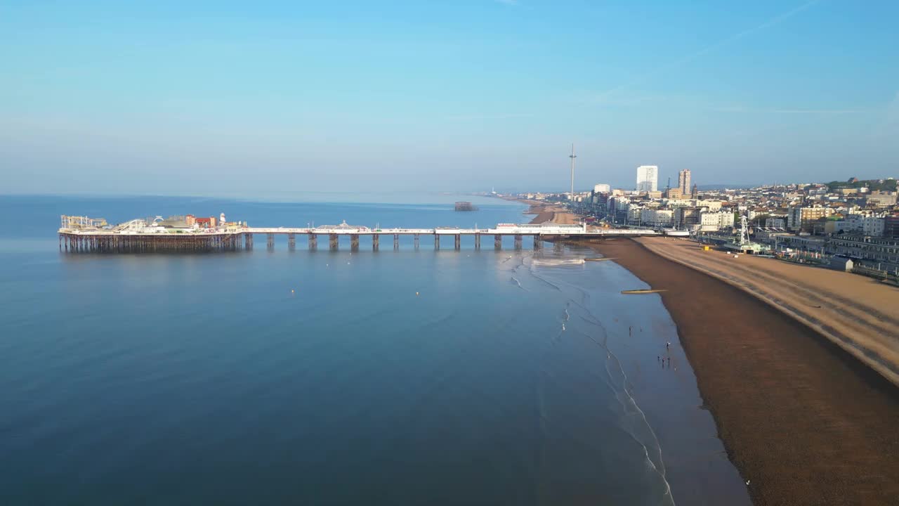 肯普顿布莱顿市海景视频素材