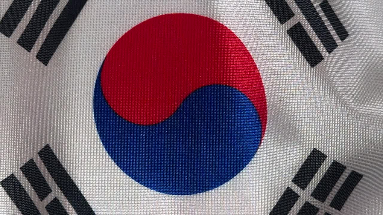 韩国国旗视频素材