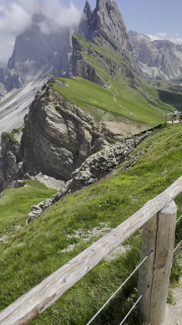 令人惊叹的高山景观，拥有雄伟的山峰。垂直视频。视频下载