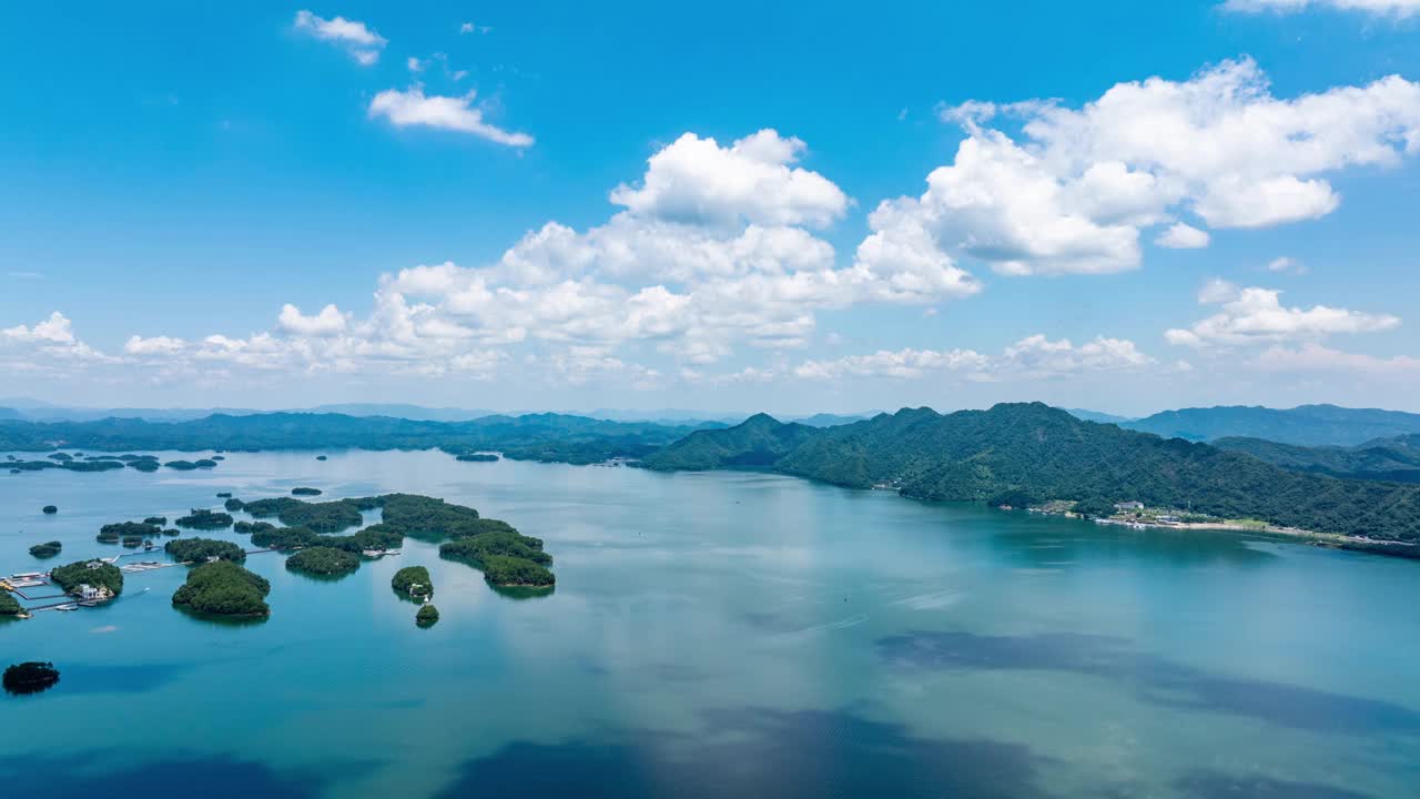 中国千岛湖风景区航拍图视频下载