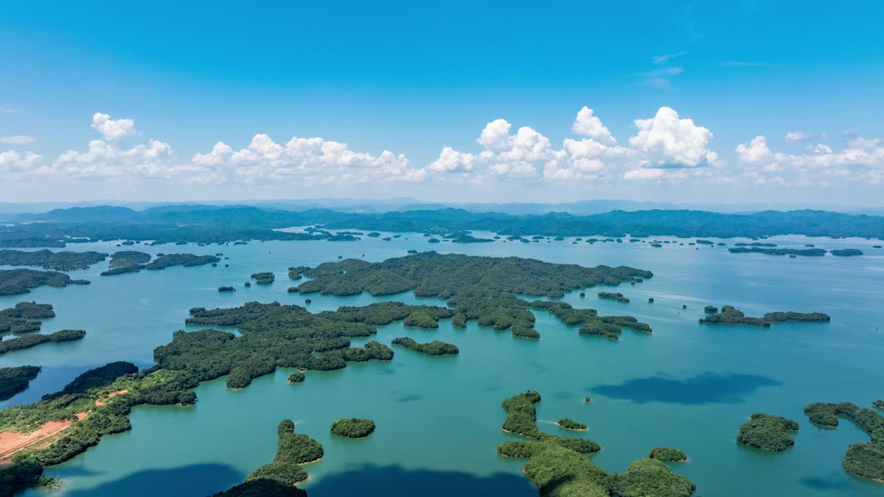 中国千岛湖风景区航拍图视频下载