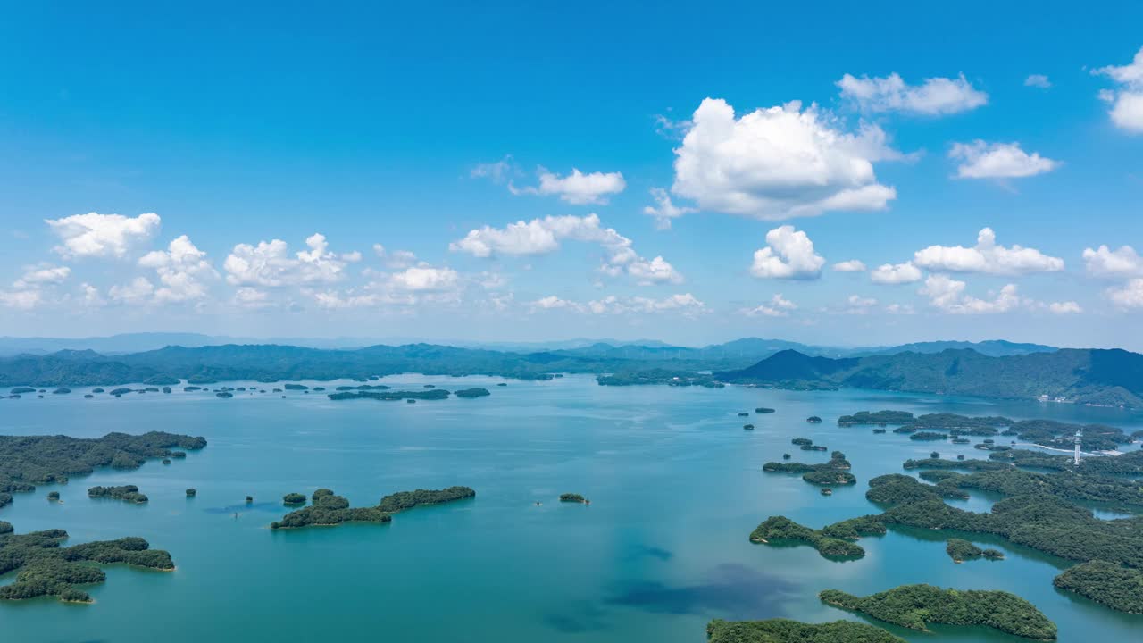 中国千岛湖风景区航拍图视频下载