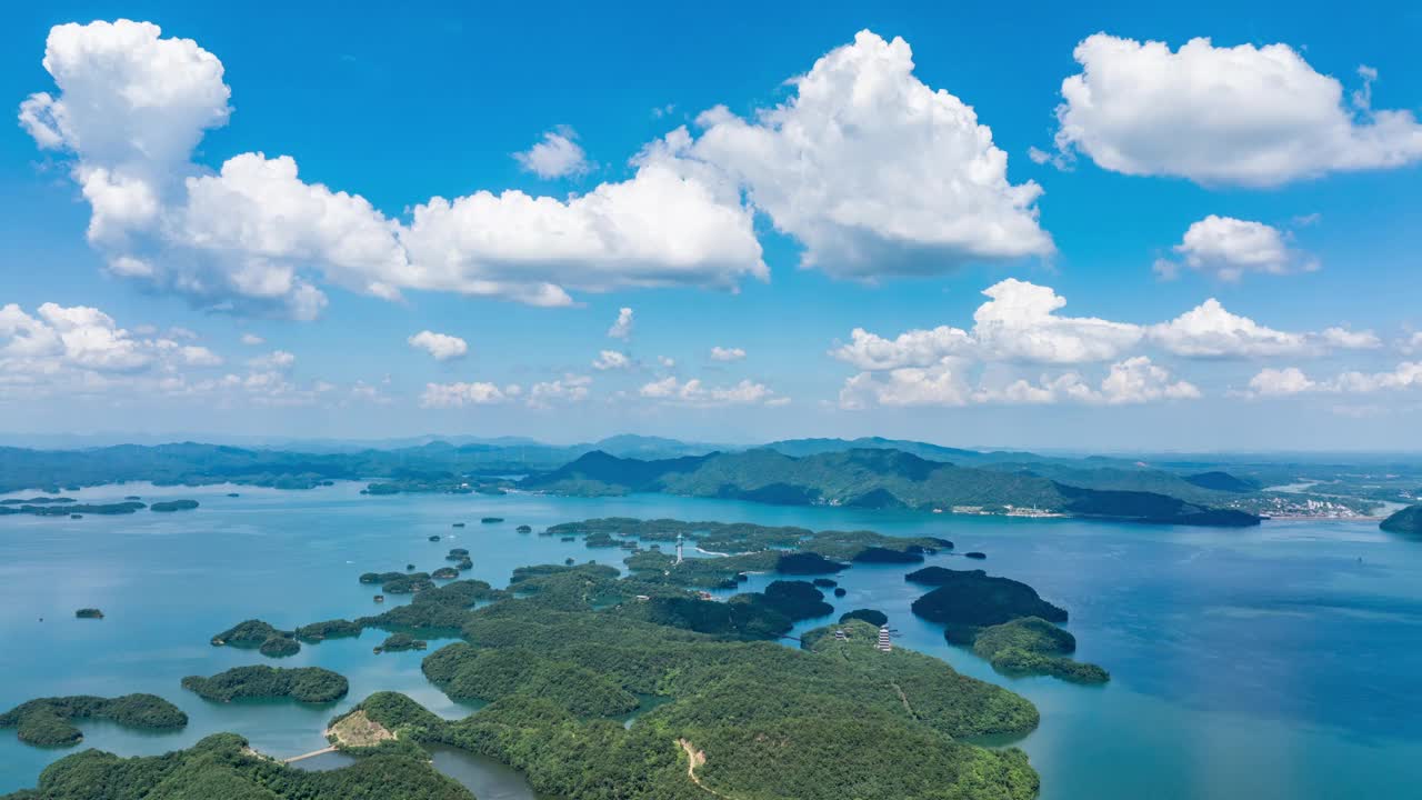 中国千岛湖风景区航拍图视频下载