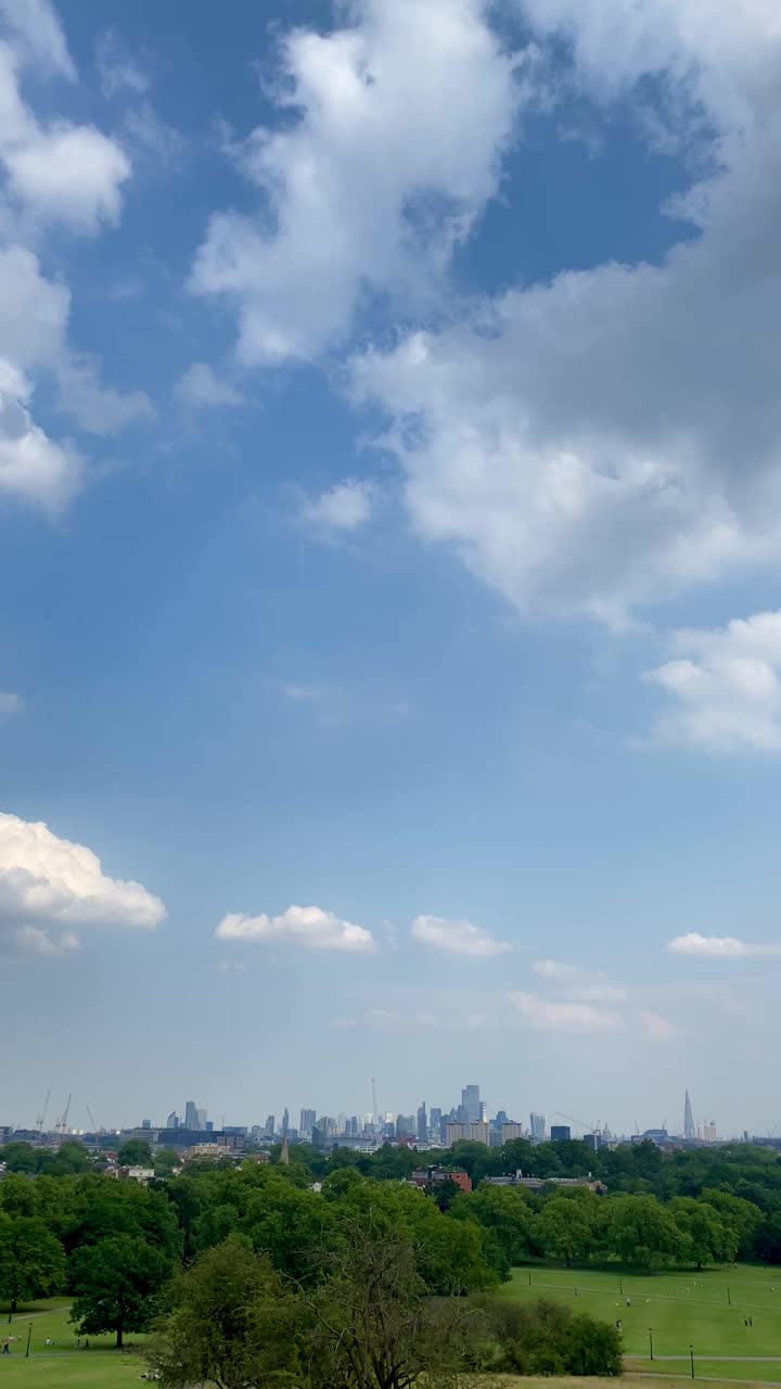 伦敦大天空云景地标天际线城市景观樱草花山视频素材