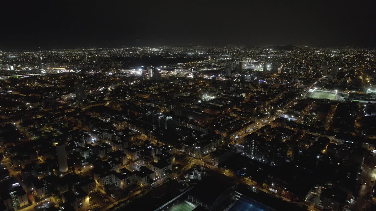 马格达莱纳德尔玛地区的城市夜景，秘鲁利马视频素材