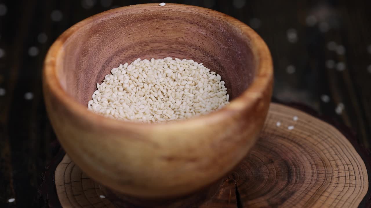 用于烹饪的白芝麻视频素材