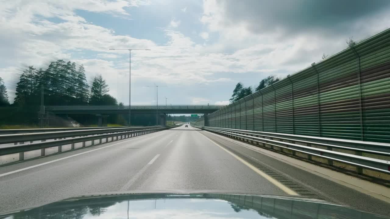 在阳光明媚的日子里在多线高速公路上骑行视频素材