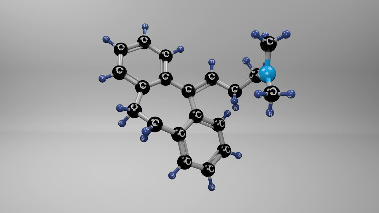 阿米替林分子。视频下载