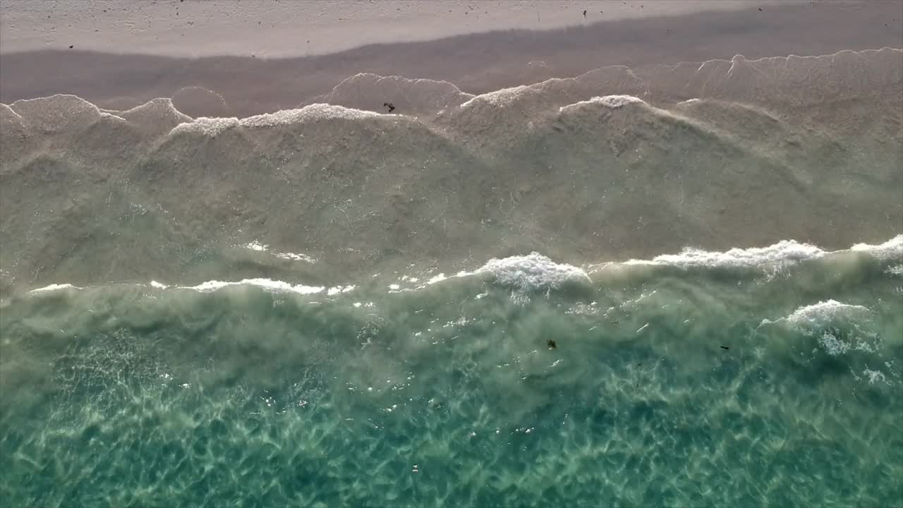 绿松石天堂海滩从空中4k无人机澳大利亚海姆斯海滩视频素材