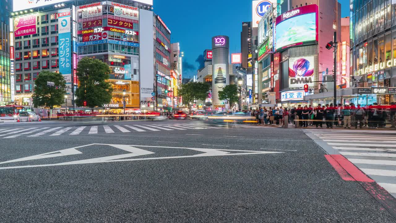 涉谷人行横道与游客的延时拍摄视频下载