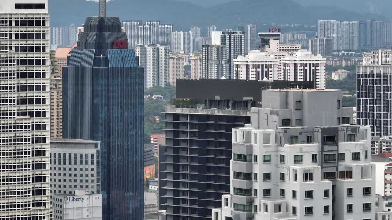 白天吉隆坡市中心住宅市区航拍全景4k马来西亚视频素材