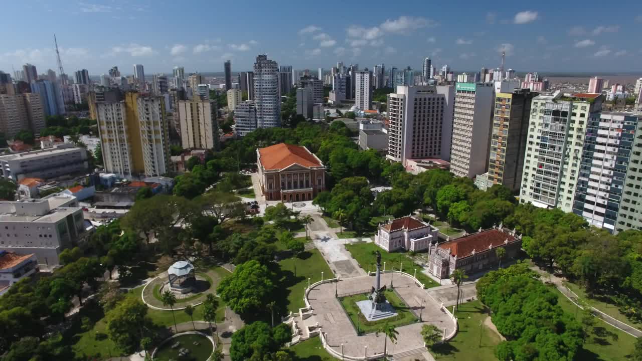 帕兹剧院(Theatro da Paz)，位于帕尔<s:1>州首府贝尔萨姆市的普拉普拉达República剧院视频素材